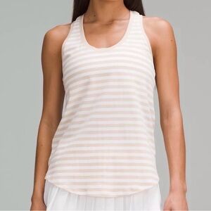 lululemon athletica Striped Scoop Neck Tank Top in White and Beige